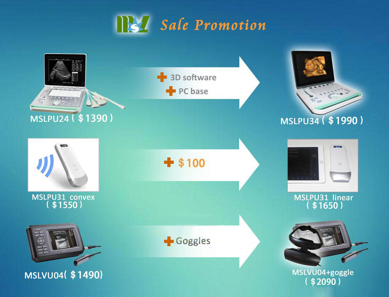 MSL cheap ultrasound machine for sale